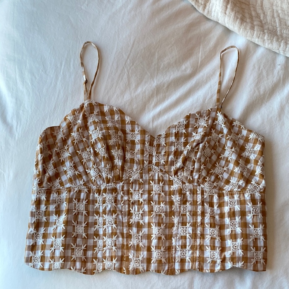 Anthropologie gingham crop